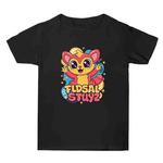Red Elf Printed Summer Baggy Cotton Short Sleeve T-shirt Print On Your Demand, Size:XXXL(Black)
