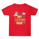 JOY CUSTOM Printed Summer Baggy Cotton Short Sleeve T-shirt Print On Your Demand, Size:L(Red)