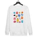 Cute Monsters Printed Casual Loose Round Neck Sweatshirt Print On Your Demand, Size:XXL(White)