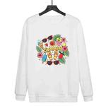 Summer Printed Casual Loose Round Neck Sweatshirt Print On Your Demand, Size:S(White)