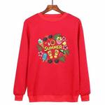 Summer Printed Casual Loose Round Neck Sweatshirt Print On Your Demand, Size:L(Red)