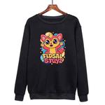 Red Elf Printed Casual Loose Round Neck Sweatshirt Print On Your Demand, Size:XL(Black)
