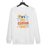 JOY CUSTOM Printed Casual Loose Round Neck Sweatshirt Print On Your Demand, Size:S(White)