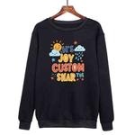JOY CUSTOM Printed Casual Loose Round Neck Sweatshirt Print On Your Demand, Size:L(Black)