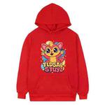 Red Elf Printed Fleece Hooded Sweatshirt Print On Your Demand, Size:XXXL(Red)