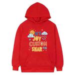 JOY CUSTOM Printed Fleece Hooded Sweatshirt Print On Your Demand, Size:XXXL(Red)