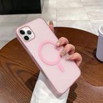 For iPhone 11 Pro Max Ice Fog MagSafe PC Phone Case(Transparent Pink)
