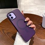 For iPhone 12 / 12 Pro Ice Fog MagSafe PC Phone Case(Transparent Purple)