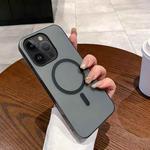 For iPhone 14 Pro Ice Fog MagSafe PC Phone Case(Transparent Black)
