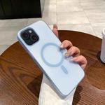 For iPhone 15 Ice Fog MagSafe PC Phone Case(Transparent Blue)