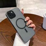 For iPhone 15 Plus Ice Fog MagSafe PC Phone Case(Transparent Black)