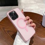 For iPhone 15 Pro Ice Fog MagSafe PC Phone Case(Transparent Pink)