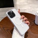 For iPhone 15 Pro Max Ice Fog MagSafe PC Phone Case(White)