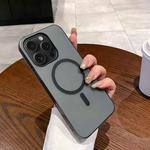 For iPhone 15 Pro Max Ice Fog MagSafe PC Phone Case(Transparent Black)