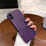 For iPhone XS Max Ice Fog MagSafe PC Phone Case(Transparent Purple)