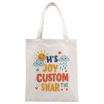 JOY CUSTOM Printed Canvas Handbag Digital Print On Your Demand, Size:30x25cm(Beige)