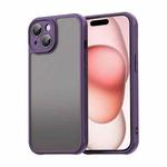 For iPhone 15 Fan Dun Series TPU Hybrid PC Frosted Phone Case(Purple)