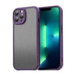 For iPhone 13 Pro Max Fan Dun Series TPU Hybrid PC Frosted Phone Case(Purple)