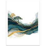 Golden Mountains Frameless Canvas Decorative Painting Print On Your Demand, Size:13x18cm