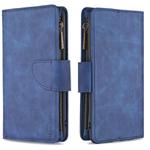 For iPhone 11 Skin Feel Detachable Magnetic Zipper Horizontal Flip PU Leather Case with Multi-Card Slots & Holder & Wallet & Photo Frame & Lanyard(Blue)