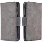 For iPhone 11 Skin Feel Detachable Magnetic Zipper Horizontal Flip PU Leather Case with Multi-Card Slots & Holder & Wallet & Photo Frame & Lanyard(Grey)