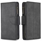 For Xiaomi Redmi Note 9 Skin Feel Detachable Magnetic Zipper Horizontal Flip PU Leather Case with Multi-Card Slots & Holder & Wallet & Photo Frame & Lanyard(Black)