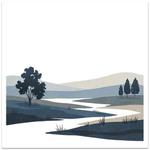 Quiet River Frameless Canvas Decorative Painting Print On Your Demand, Size:60x60cm