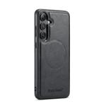 For Samsung Galaxy S25+ 5G Fierre Shann FS-027 Cowhide Texture MagSafe Magnetic Phone Case(Black)