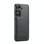 For Samsung Galaxy S24 FE 5G Fierre Shann FS-027 Cowhide Texture MagSafe Magnetic Phone Case(Black)
