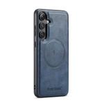 For Samsung Galaxy S24 FE 5G Fierre Shann FS-027 Cowhide Texture MagSafe Magnetic Phone Case(Blue)