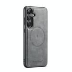 For Samsung Galaxy S24 FE 5G Fierre Shann FS-027 Cowhide Texture MagSafe Magnetic Phone Case(Grey)