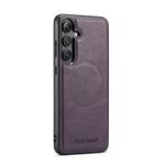 For Samsung Galaxy S24 FE 5G Fierre Shann FS-027 Cowhide Texture MagSafe Magnetic Phone Case(Purple)