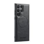 For Samsung Galaxy S25 Ultra 5G Fierre Shann FS-027 Cowhide Texture MagSafe Magnetic Phone Case(Black)
