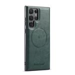 For Samsung Galaxy S25 Ultra 5G Fierre Shann FS-027 Cowhide Texture MagSafe Magnetic Phone Case(Green)