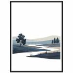 Quiet River Decorative Painting with PS Frame Print On Your Demand, Size:15x20cm