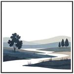 Quiet River Decorative Painting with PS Frame Print On Your Demand, Size:30x30cm