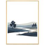 Quiet River Decorative Painting with Aluminum Alloy Frame Print On Your Demand, Size:15x20cm