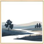 Quiet River Decorative Painting with Aluminum Alloy Frame Print On Your Demand, Size:80x80cm