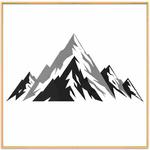 Snow Mountain Decorative Painting with Aluminum Alloy Frame Print On Your Demand, Size:90x90cm