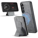 For Samsung Galaxy S24 FE 5G Fierre Shann FS028 MagSafe RFID Card Holder Back Phone Case(Grey)
