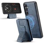 For Samsung Galaxy S24 FE 5G Fierre Shann FS028 MagSafe RFID Card Holder Back Phone Case(Blue)