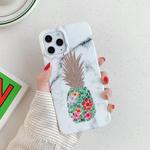 For iPhone 12 / 12 Pro Gilding Pineapple Pattern Soft TPU Protective Case(White)