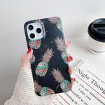 For iPhone 12 / 12 Pro Gilding Pineapple Pattern Soft TPU Protective Case(Black)