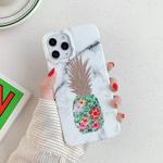 For iPhone 12 Pro Max Gilding Pineapple Pattern Soft TPU Protective Case(White)