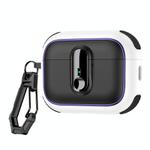 For AirPods Pro 2 Armor Magnetic Wireless Earphones Case with Security Lock(Black White)