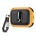 For AirPods Pro Armor Magnetic Wireless Earphones Case with Security Lock(Black Yellow)