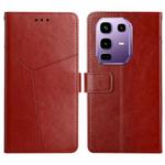 For Infinix Note 50s 5G Y-shaped Pattern Flip Leather Phone Case(Brown)