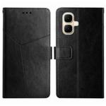 For Infinix Smart 10 4G / Tecno Pop 10 Y-shaped Pattern Flip Leather Phone Case(Black)