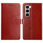 For Infinix Hot 60 4G / 60i 4G Y-shaped Pattern Flip Leather Phone Case(Brown)