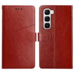 For Infinix Hot 60 Pro+ 4G Y-shaped Pattern Flip Leather Phone Case(Brown)